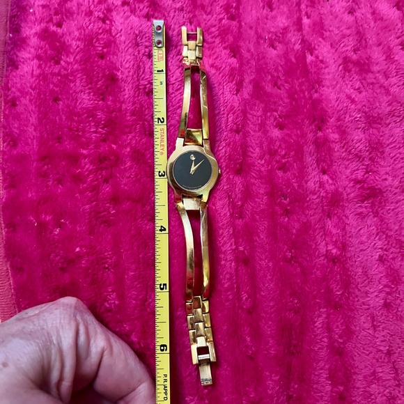 Movado Women's Gold Watch with Black Dial - Picture 6 of 9